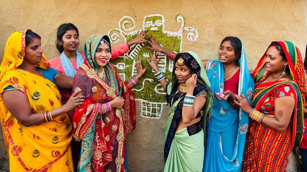 पिड़िया पर्व क्यों मनाया जाता है, देखिये कैसे औरतें गीत गातीं हैं।|Gawar Bhauji Priti Singh Comedy