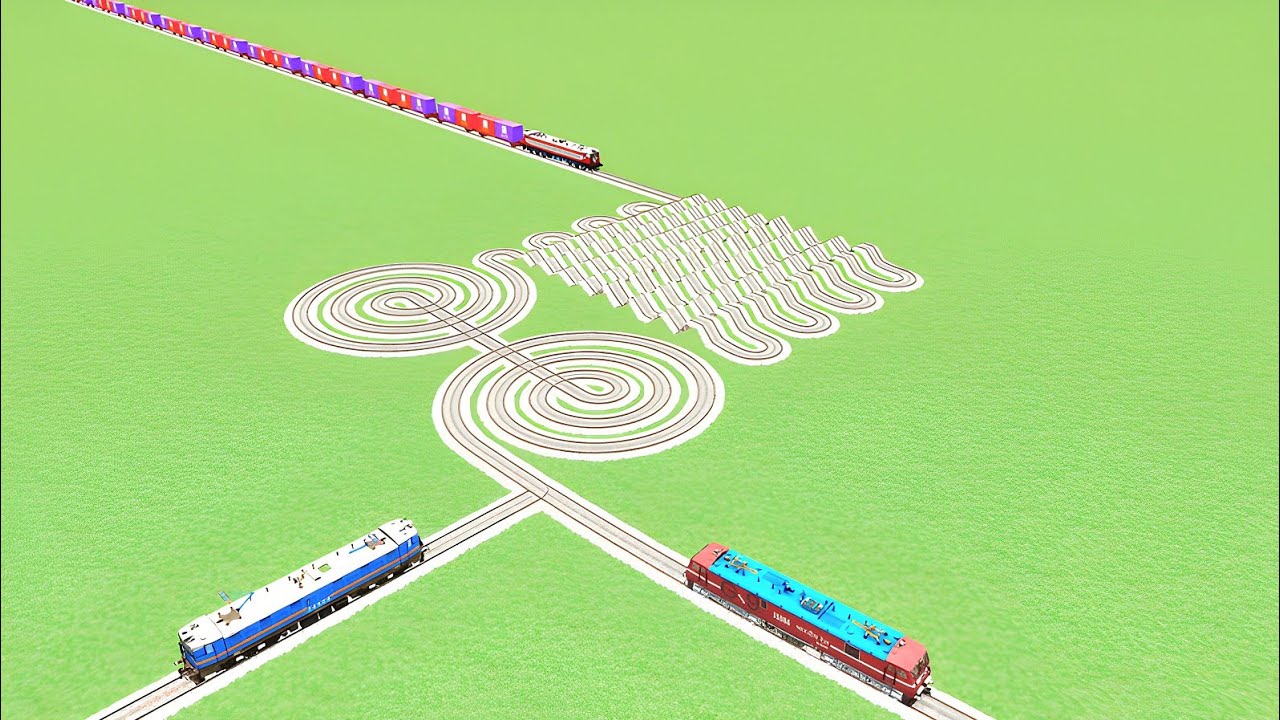 ONE TRAIN CROSSING RISKY BUMPY TRACK CIRCLE ROUND TRACK RAILROAD💝 RAILWORK BEANG DRIVE 
