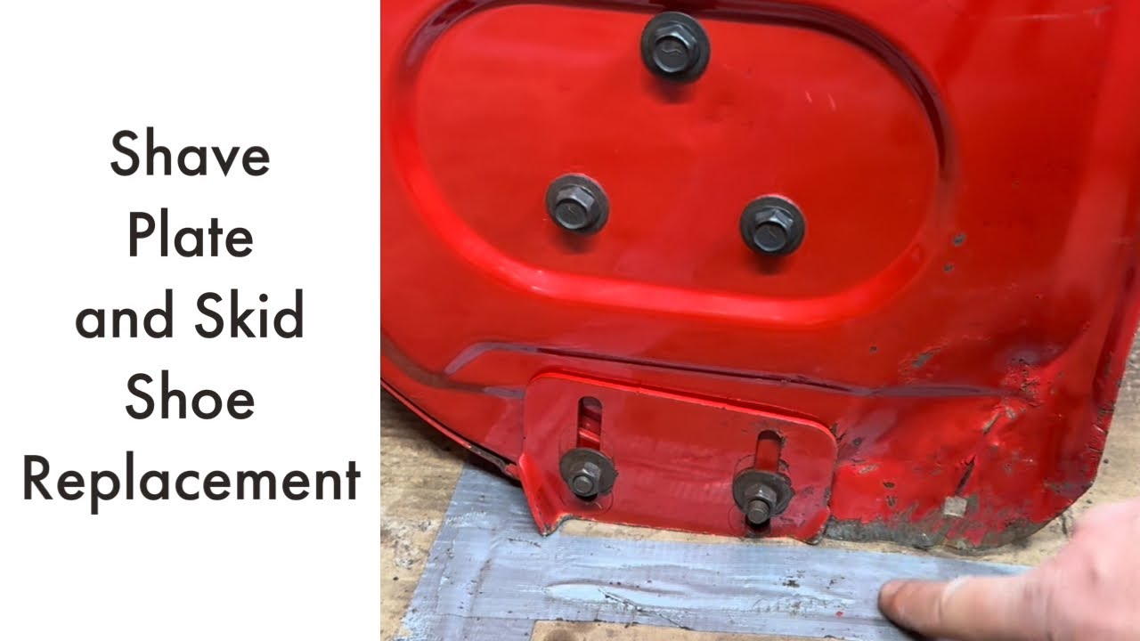 How to replace skid shoes and scraper bar on a Snowblower.