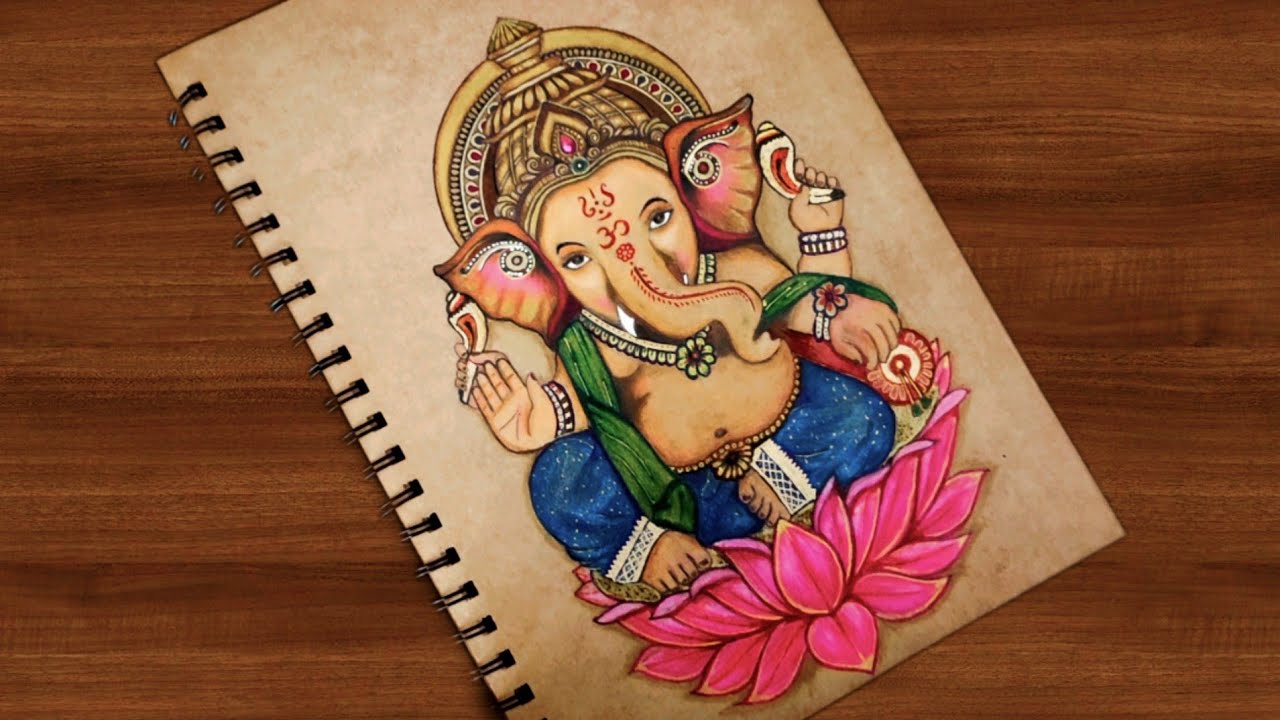 Lord Ganesha Art|Ganesha Chaturthi Special Art|Colored Pencils & Pens Art(