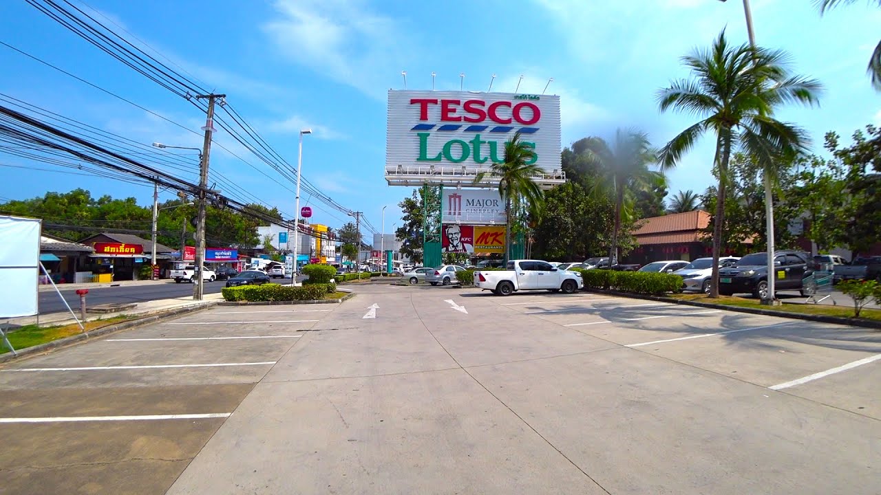 Chaweng Main road Koh Samui 2021 - Walking from Tesco Lotus | Streets of Thailand 2021