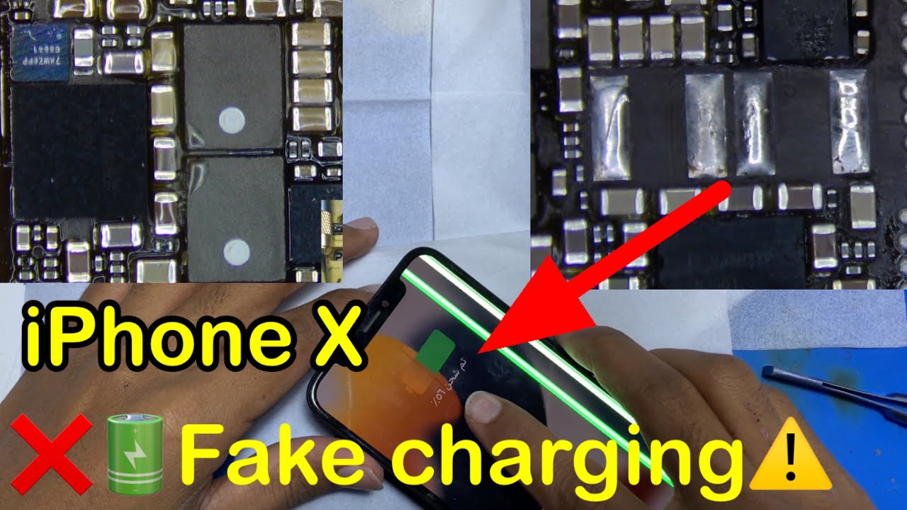 iPhone X Fake charging repair.Notcharging repair. Coil replace .✅￼