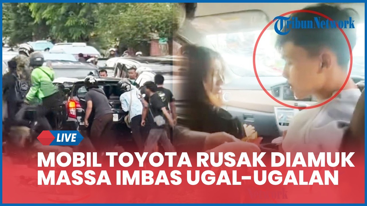 Mobil Toyota Rusak Diamuk Massa Imbas Ugal-ugalan Lawan Arah dan Tabrak Sejumlah Pengendara