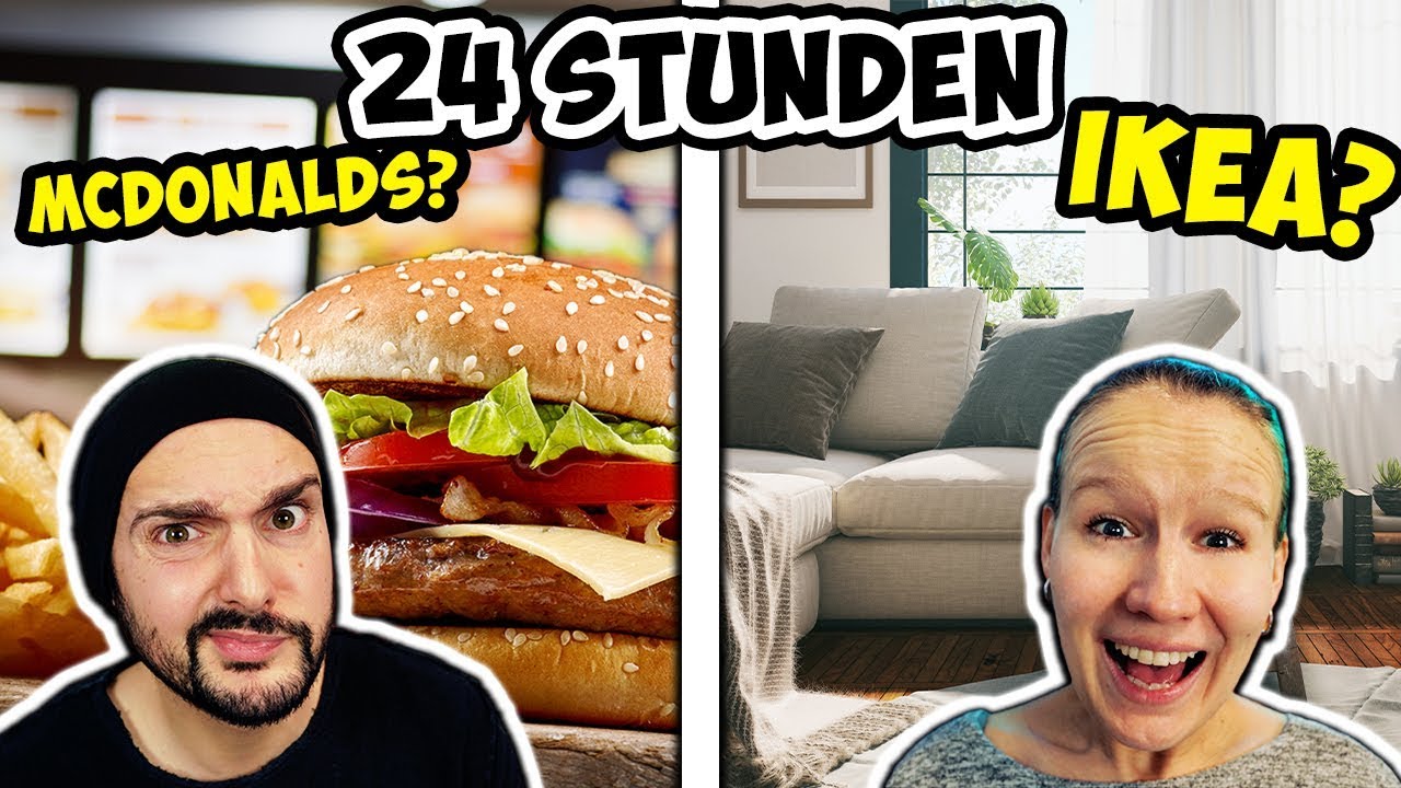 24 STUNDEN Entweder / Oder Challenge Fragen mit Kaan & Kathi! 1 Tag im Ikea oder McDonalds?
