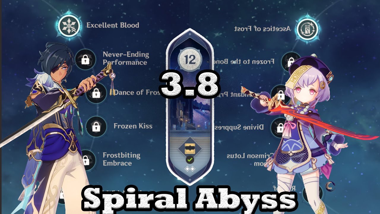 Kaeya Freeze & Ocean Hued Clam Qiqi | Spiral Abyss 3.8 | 9 stars | Floor 12
