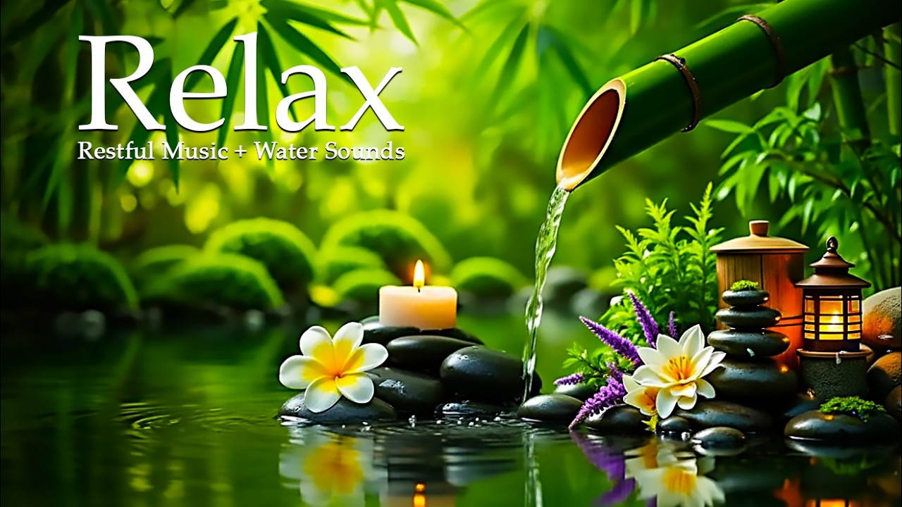 Bamboo Water Sound and Healing Sleep Music 🌿 Relieve Stress, Anxiety & Depression