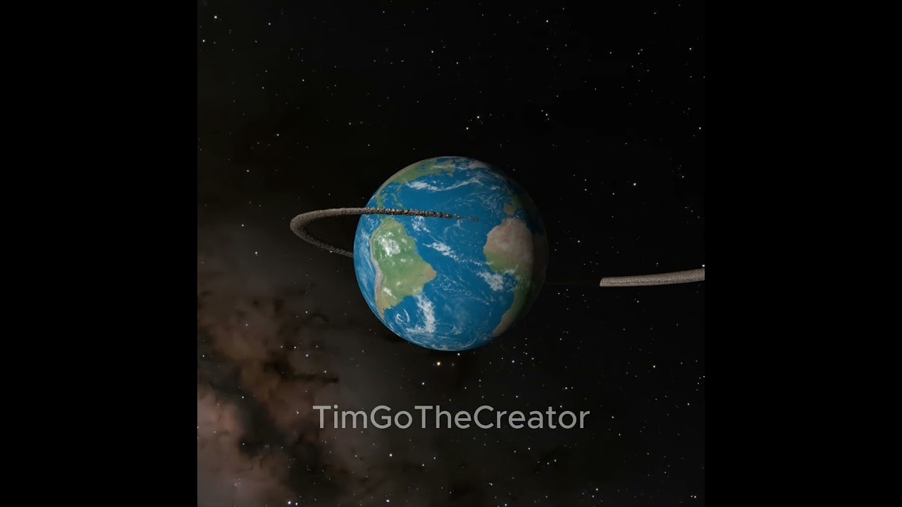 What if ganymede entered roche limit of earth? (500K Realtime) #spacesim #simulation
