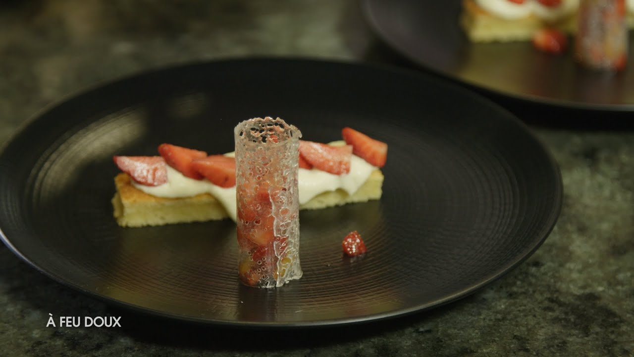 Dessert fraises et olives vertes