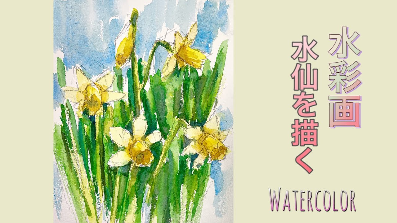 【初心者のための透明水彩88】　水仙