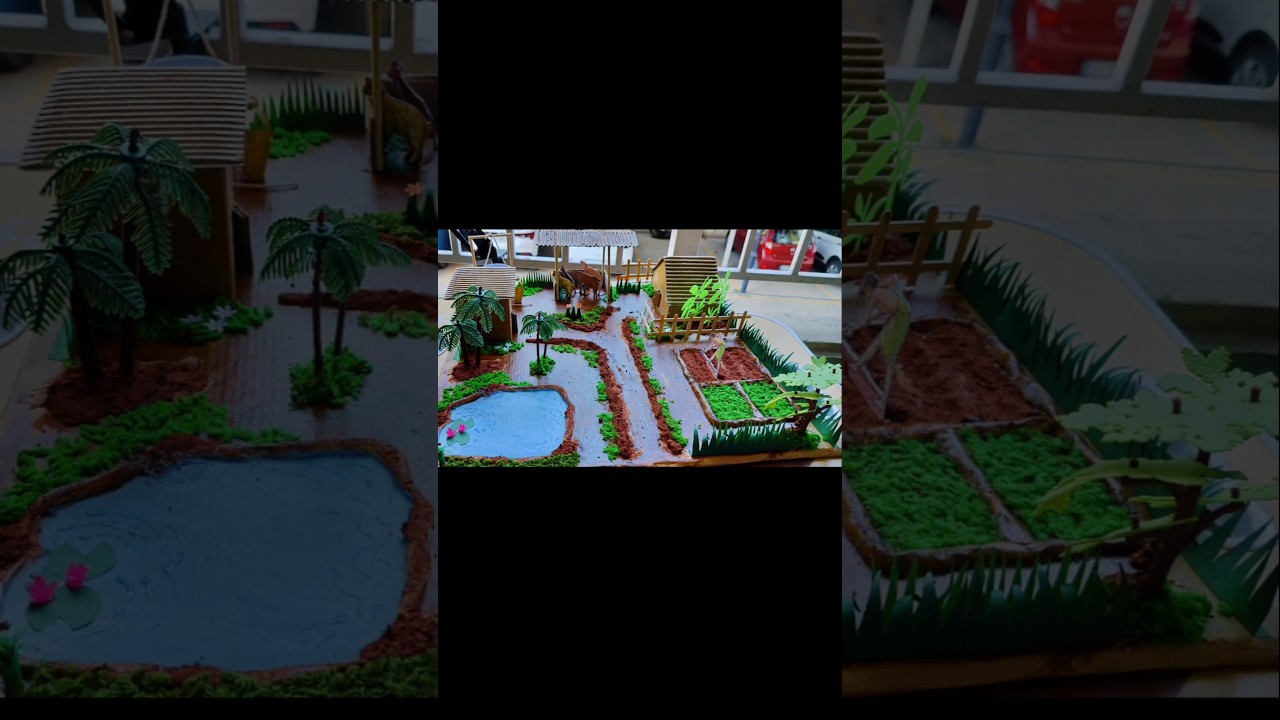 #shorts #Village Model final look #School project #Village model school project 🏡🛖 #Village house 😍🤩