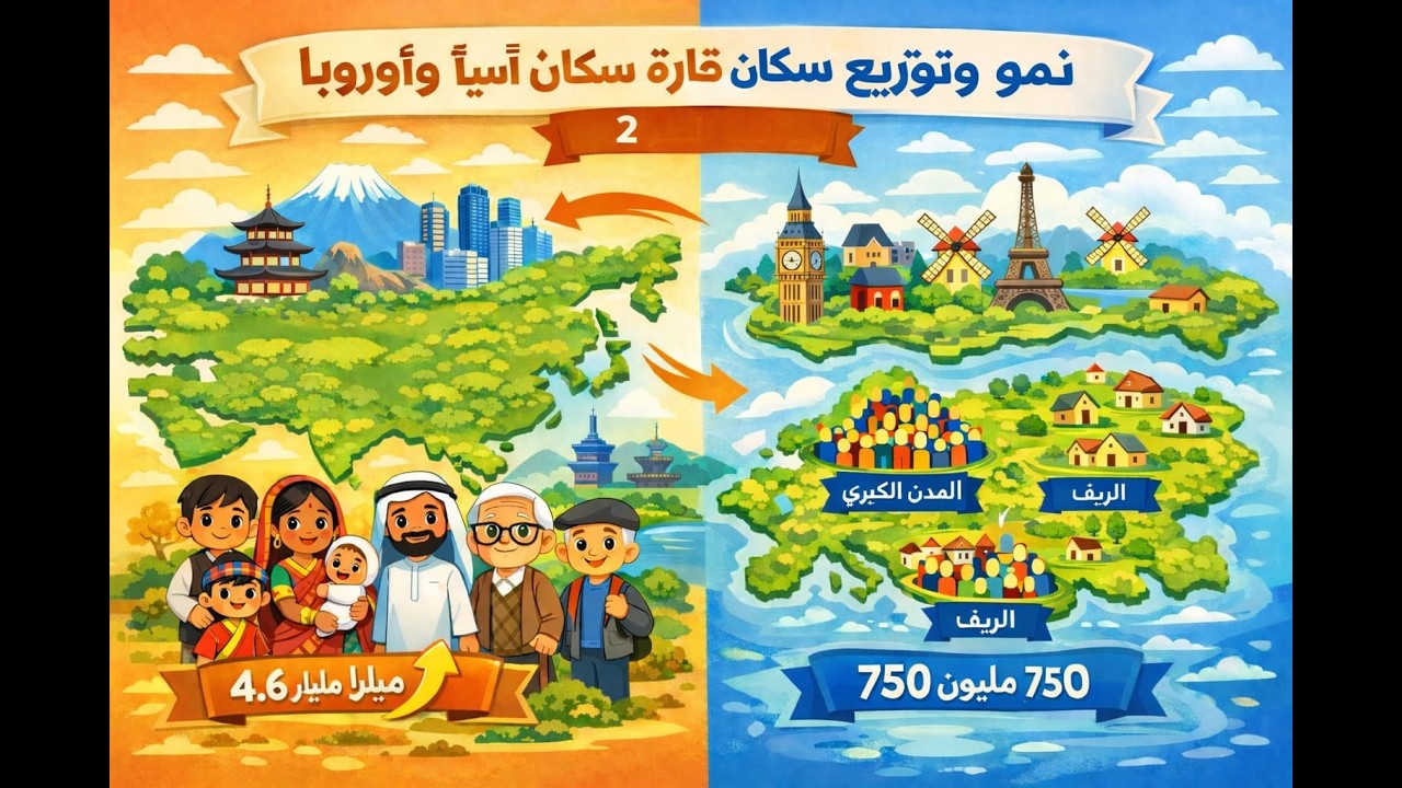 الجزء التانى نمو وتوزيع سكان قارة اسيا واوروبا