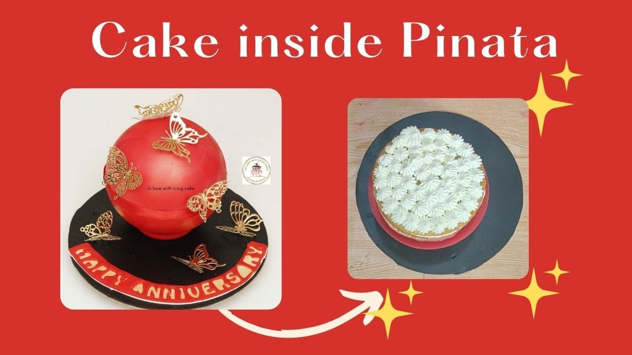 Pinata Cake| Pinata Smash Cake| Sphere Pinata Cake |Red Pinata cake| Chocolate Pinata Cake