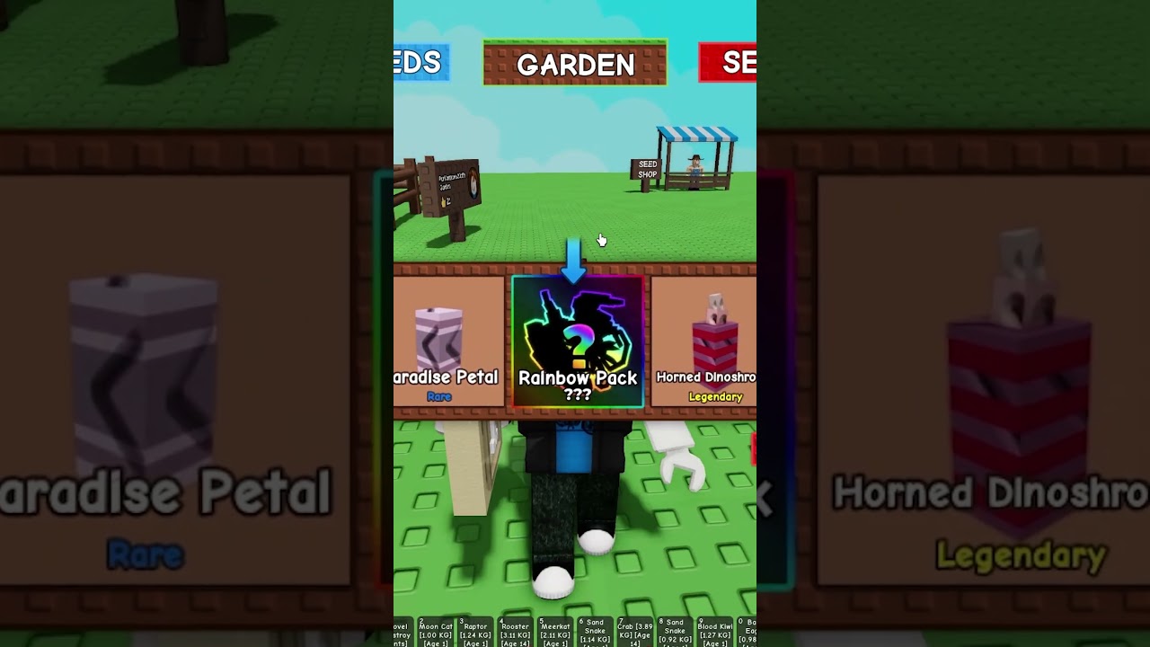 OTWORZYŁEM PACZKĘ I TRAFIŁEM RAINBOW SACK... W GROW A GARDEN! Roblox 