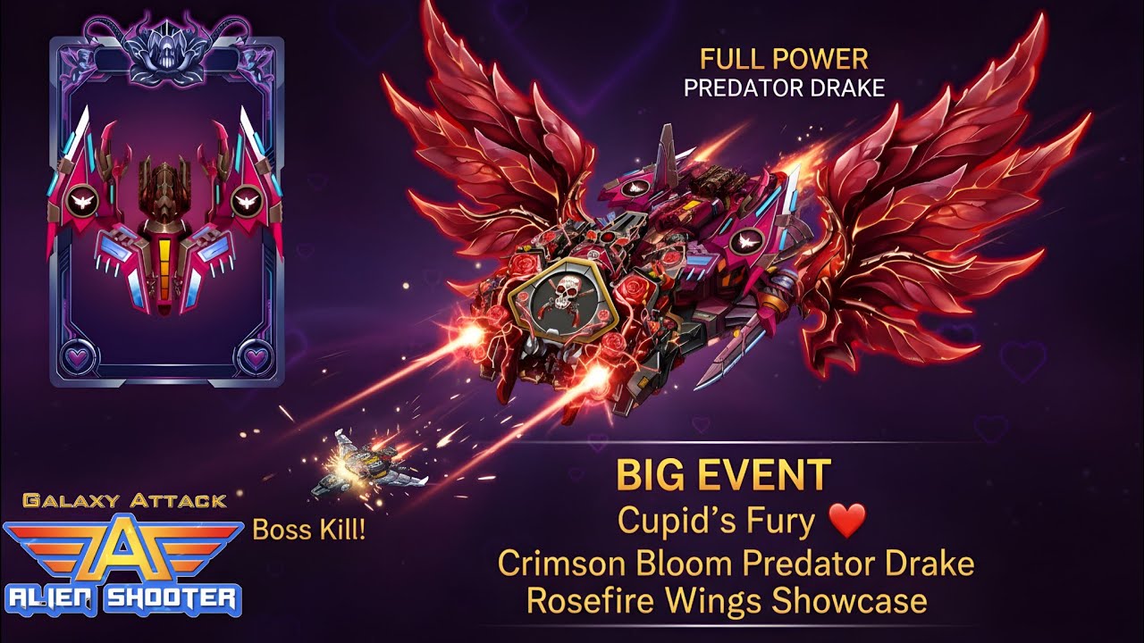 BIG EVENT Cupid&rsquo;s Fury ❤️ Crimson Bloom Predator Drake Rosefire Wings FULL POWER Showcase Boss Kill