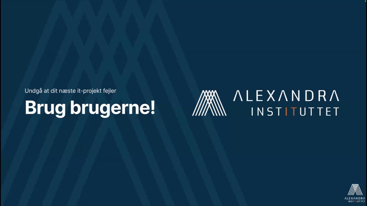 Webinar Undgå at fejle i dit IT projekt - brug brugerne!