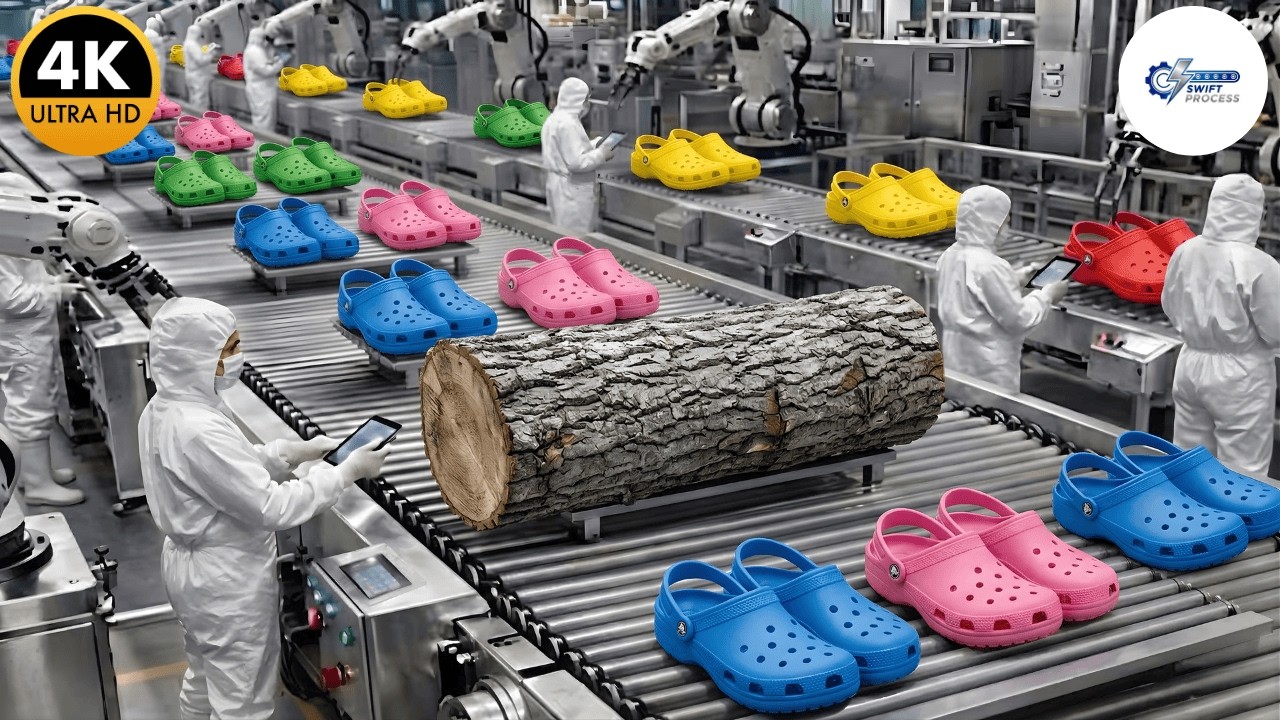 Inside the Crocs Factory: How Rubber Tree Trunks Become Iconic Footwear (Full Process)