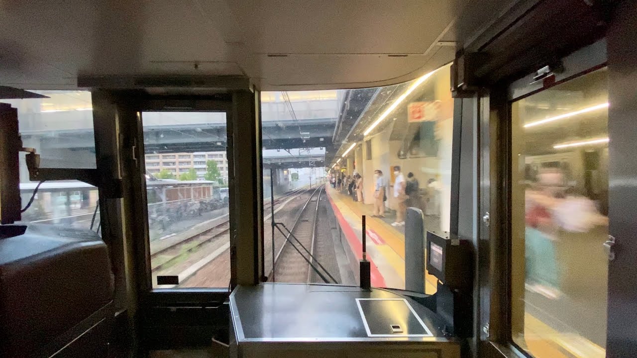 【駅進入89km/h】遅延中の新快速 130km/hから尼崎駅に本気の高速進入