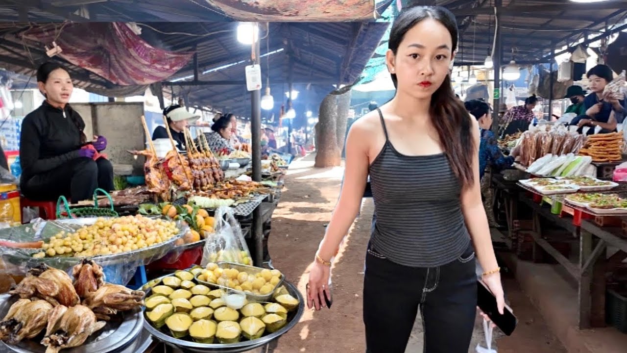 Awesome CAMBODIAN Street Food 2026 - Walking Tour in Countryside Food Market, Udong Resort
