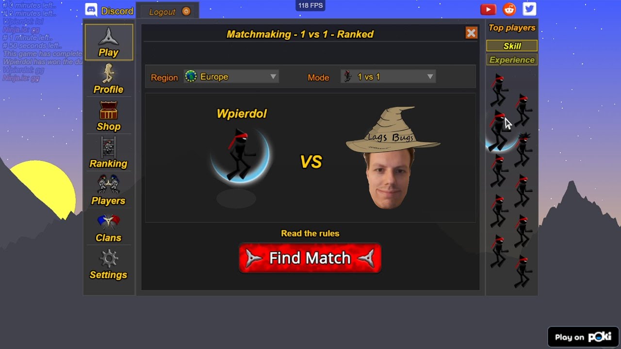 I'm testing a new 1v1 mode with Buizerd the game developer!
