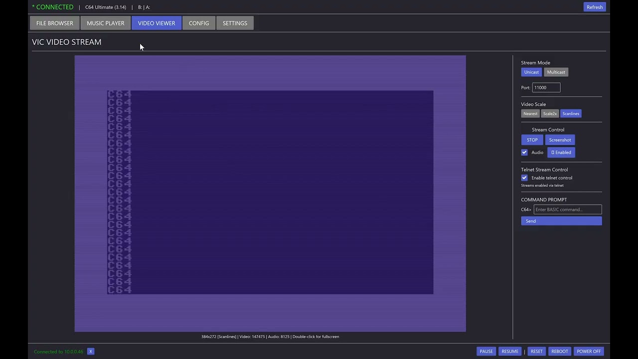 Ultimate64 Manager &ndash; Enabling Streaming on the Commodore 64 Ultimate