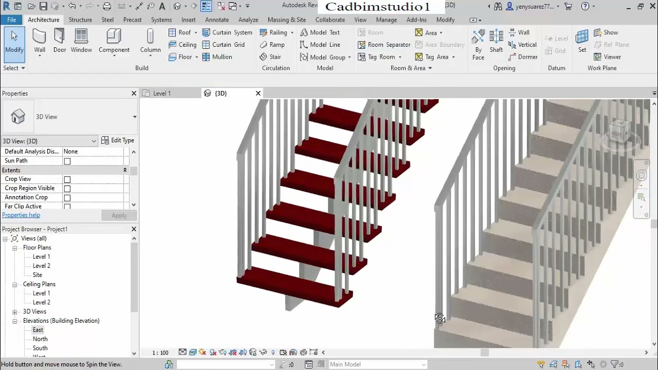 5 EDITANDO LA ESCALERA DE HORMIGON EN REVIT