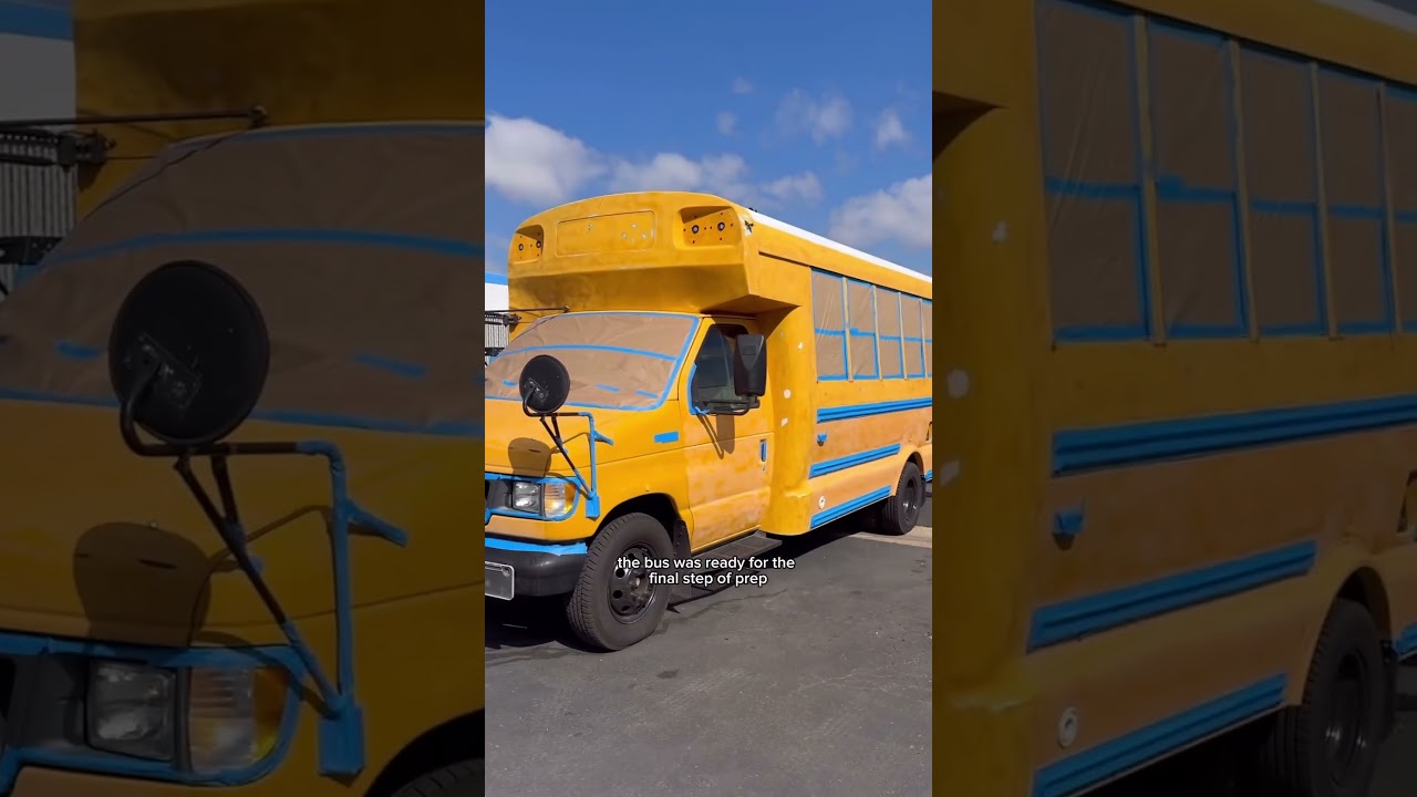 PAINTING OUR SCHOOL BUS BY OURSELVES 😳 #skoolieconversion