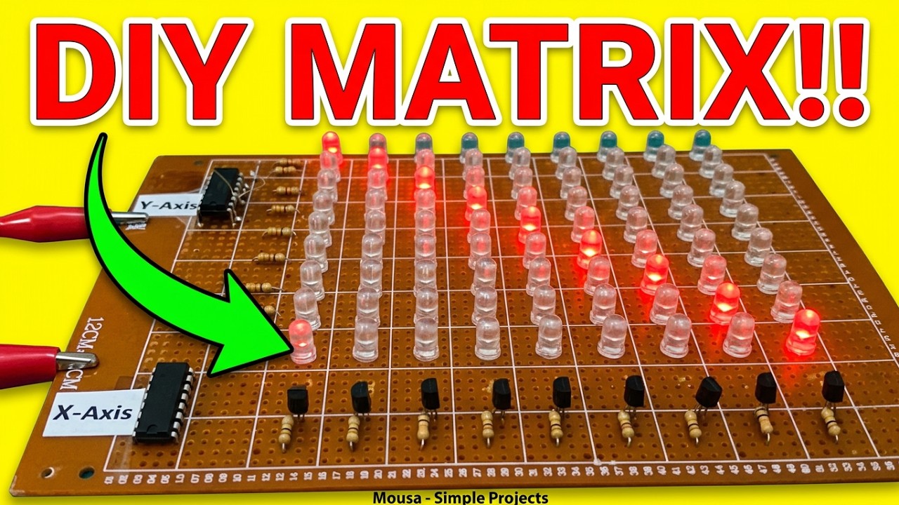 81 LED Matrix X-Y Controlled with two Clock Pulses