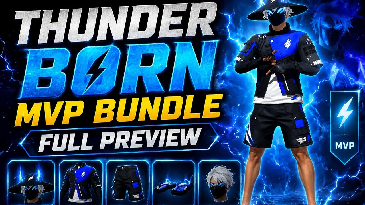 THUNDER BORN MVP Bundle 🔥 Full Preview | Free Fire New Bundle
