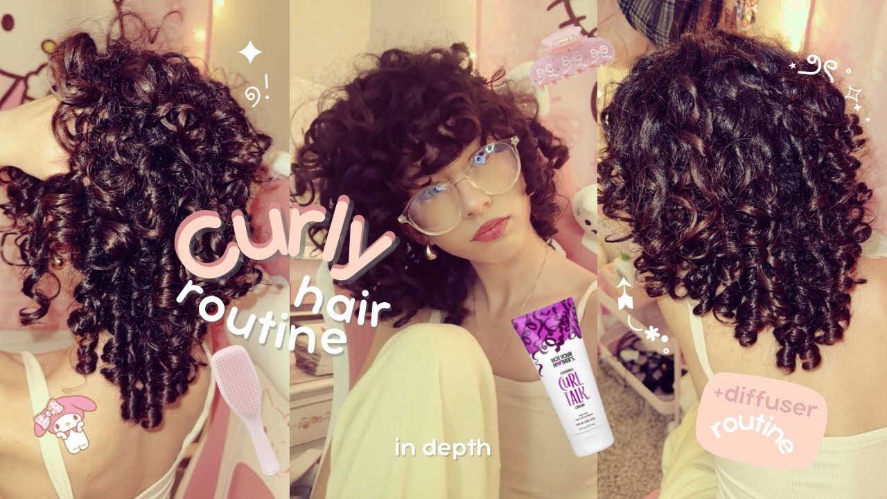my IN DEPTH curly hair routine for 3a/3b curls (wash, diffuse, chitchat)