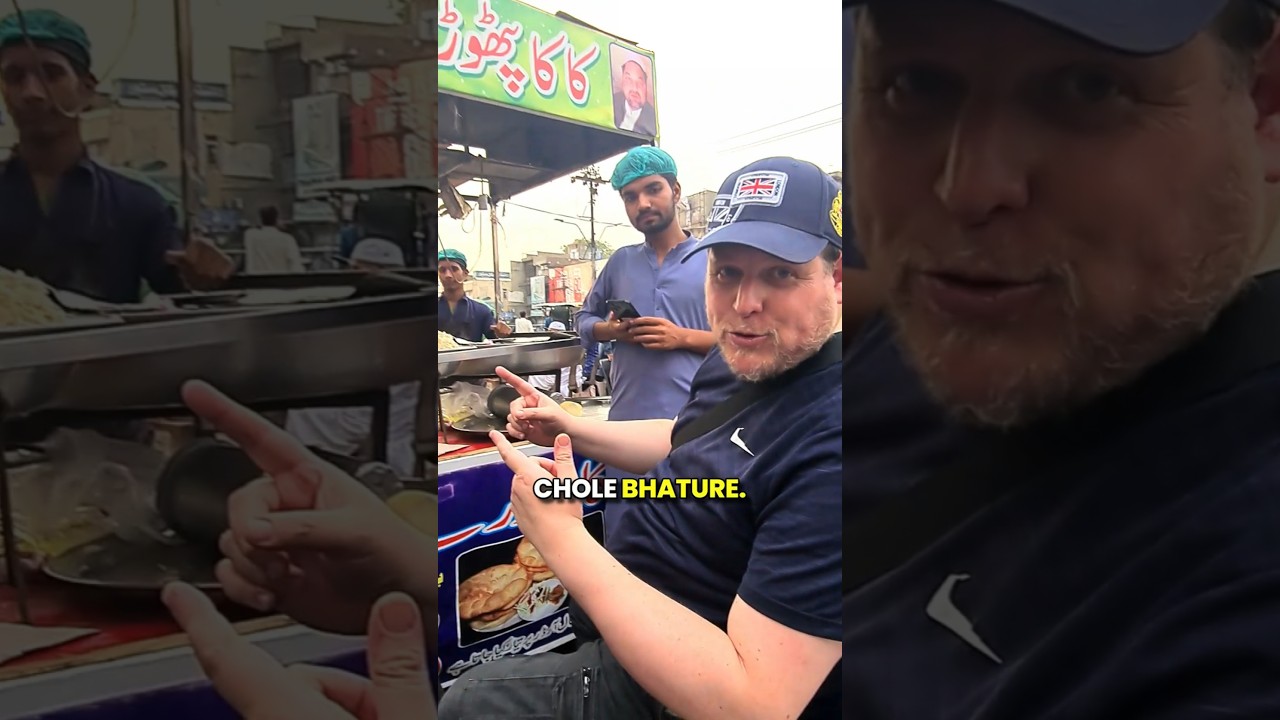 Trying Pakistani Chole Bhature in Lahore 🇵🇰 #shorts