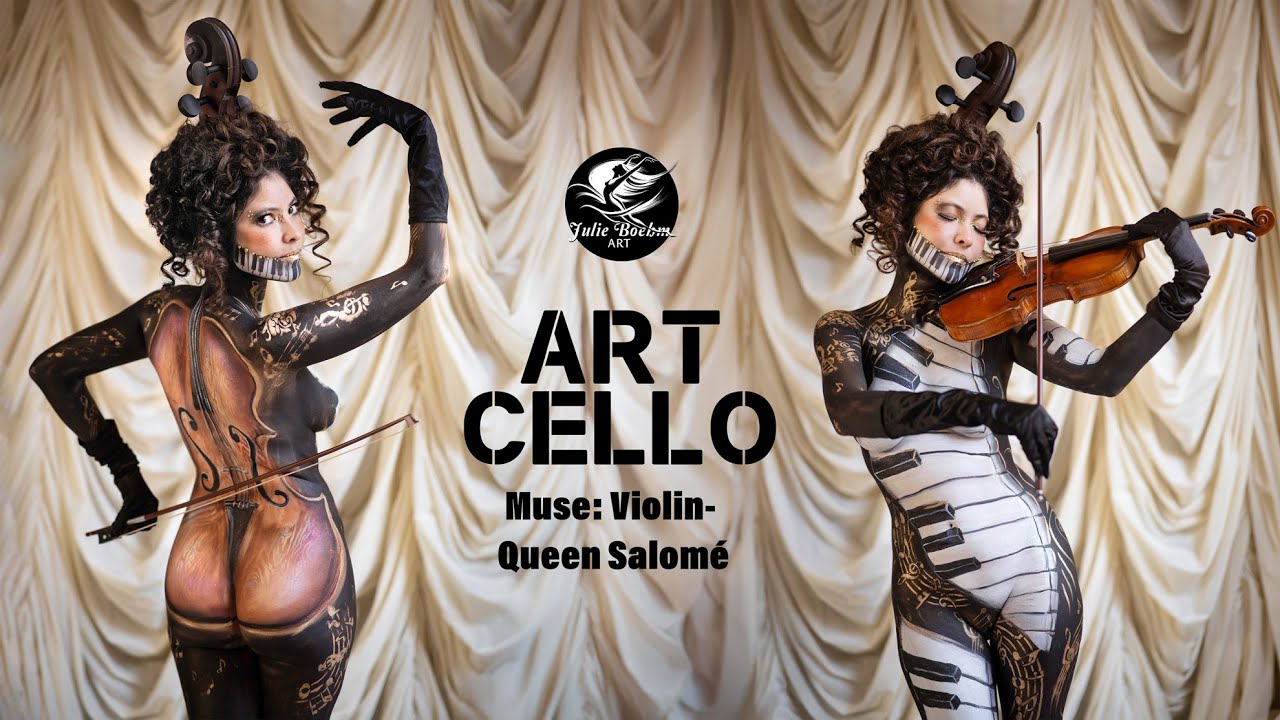Art Cello Muse - Bodypainting als Musikinstrument mit der Violin Queen