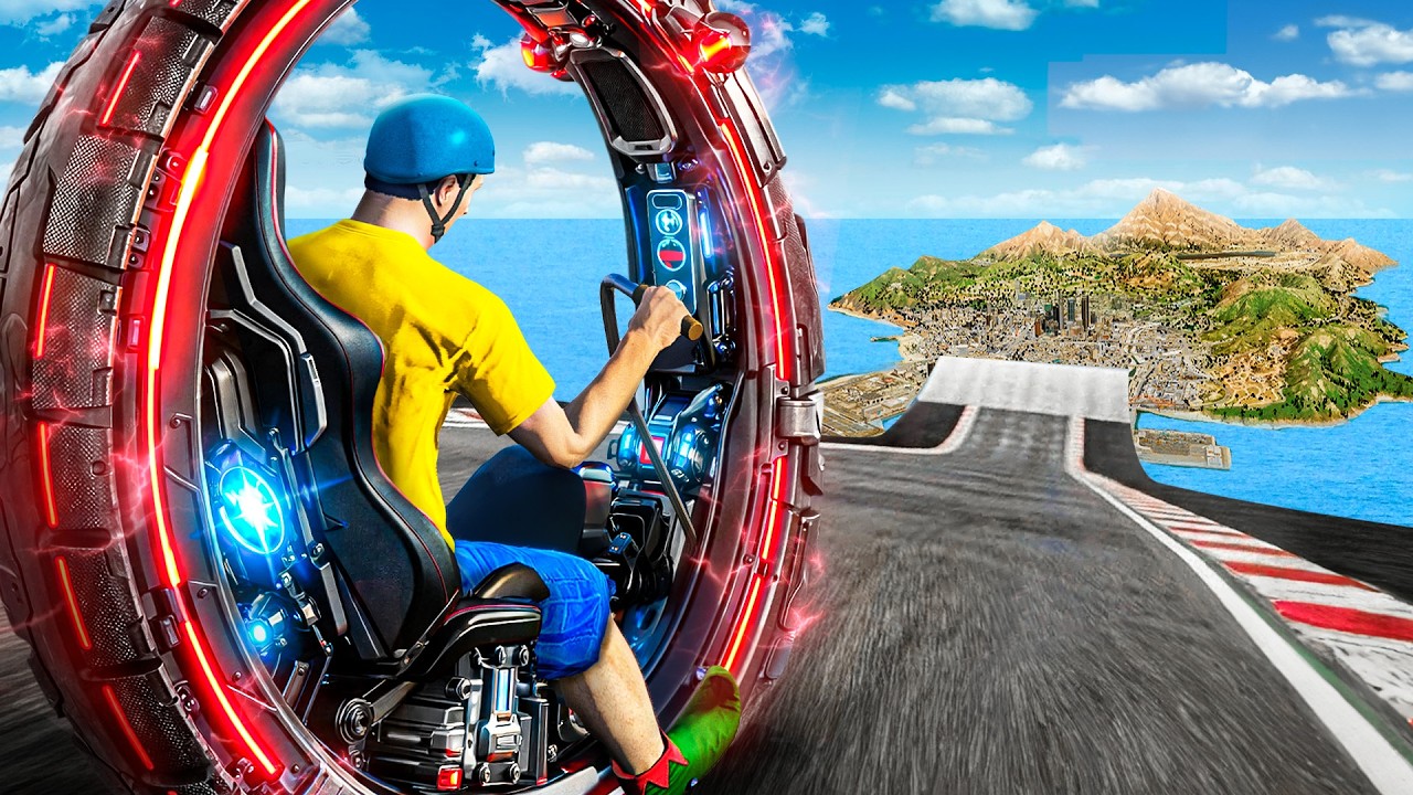 Jumping SUPER MONOWHEELS Across The ENTIRE MAP In GTA 5!