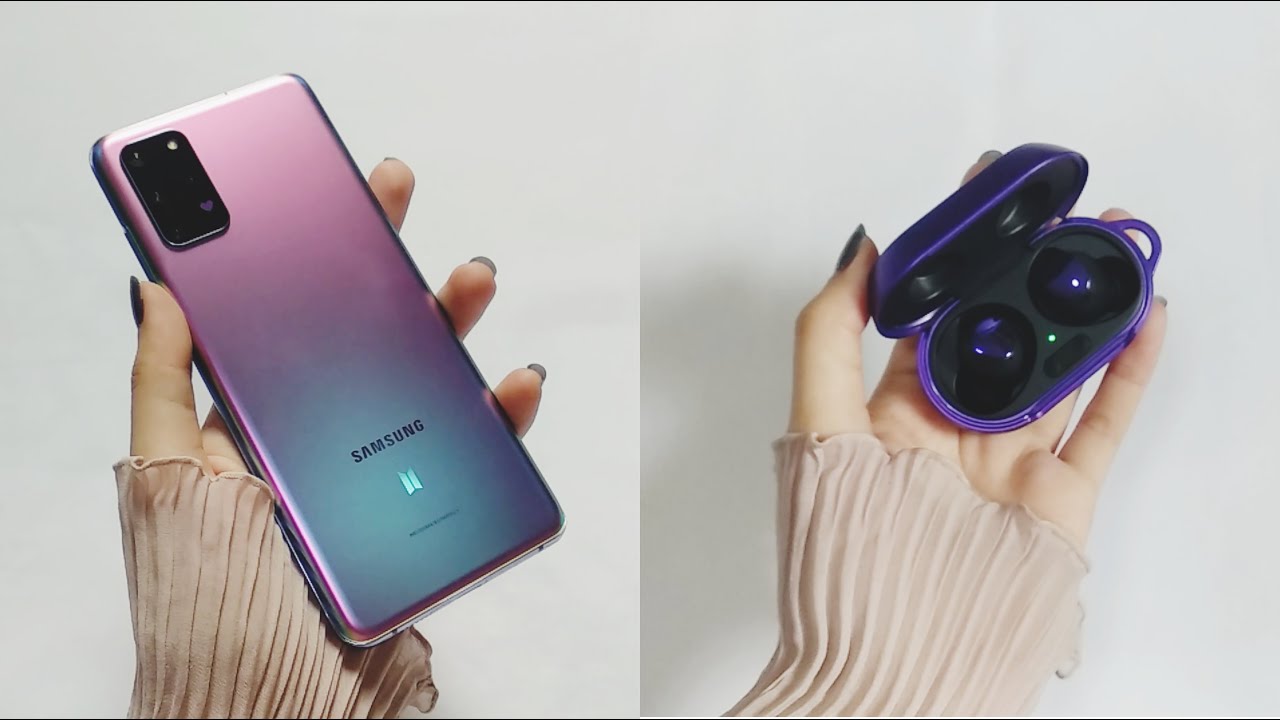BTS Samsung Galaxy S20 Plus, Galaxy Buds+ Unboxing 💜