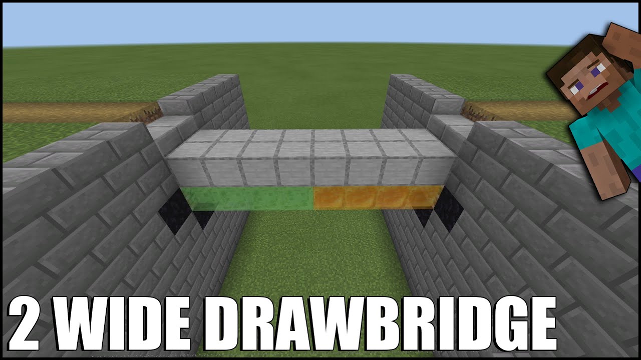 How To Build a 2 Wide Drawbridge in Minecraft Bedrock!