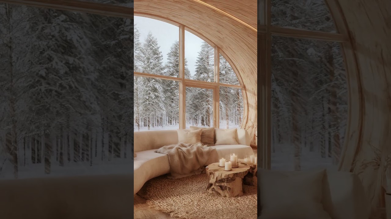 Most Relaxing Place : Cozy Cabin with Fireplace and Snowfall Sounds #cabinlife #cozy #firesound