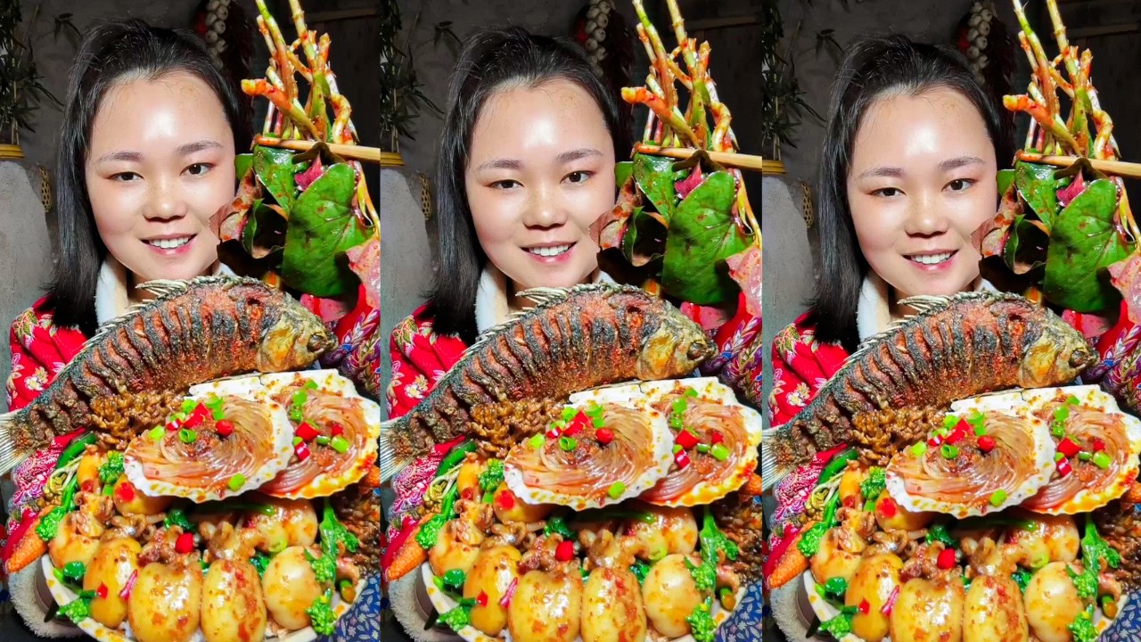 Super Satisfying Crispy Fish, Spicy Oysters, and Vegetables Mukbang🔥🐟🦪🌶️