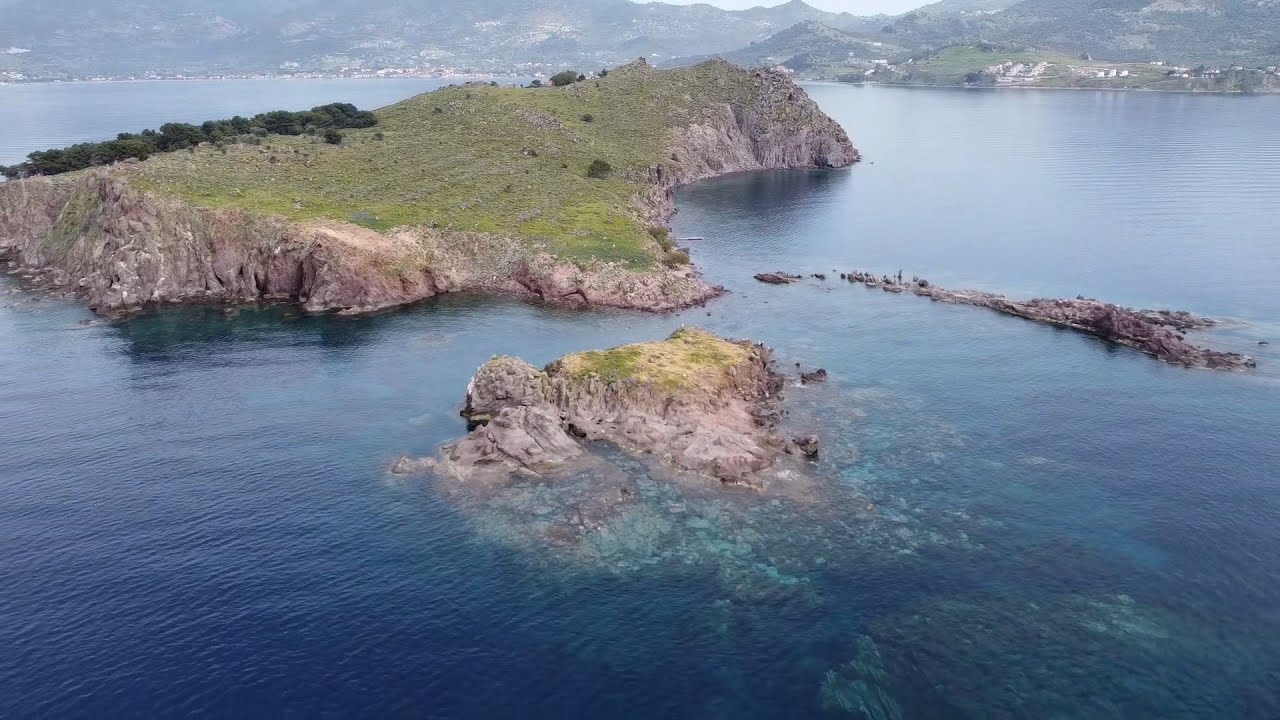 Anaxos beach, Lesvos, Greece - Flight over nearby islets