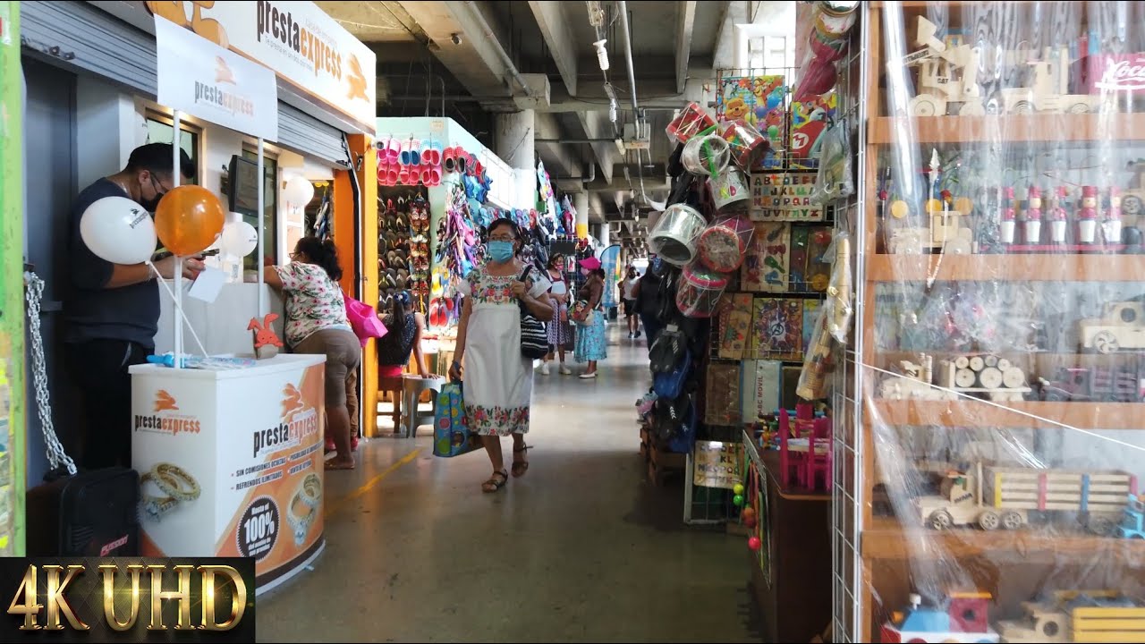 Center,Merida City,Market San Benito,Yucatan,4k street walk,May 2022