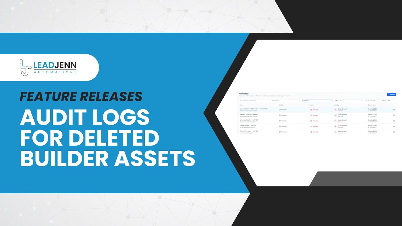 Audit Logs for Deleted Builder Assets