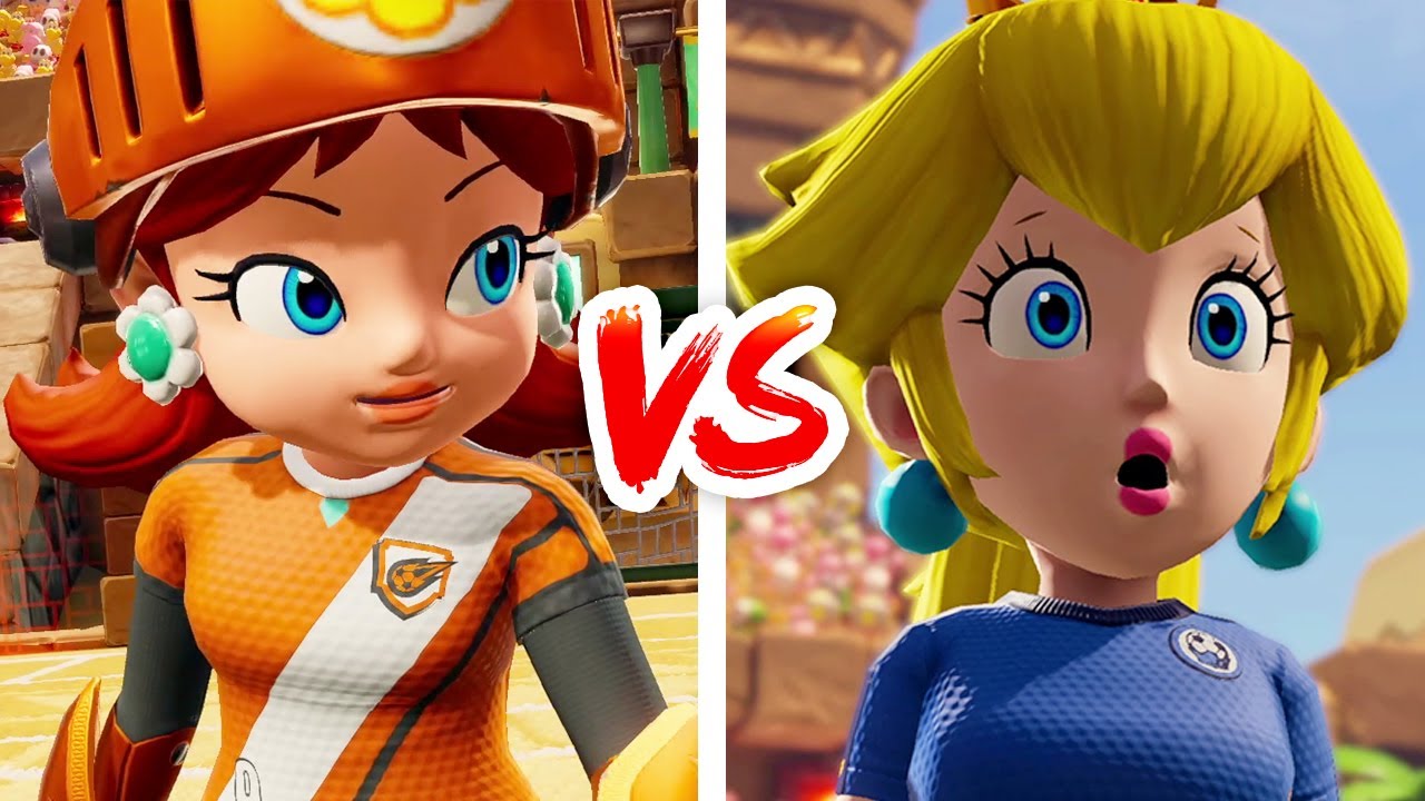 Mario Strikers Battle League - Daisy Vs. Peach (2 Players)