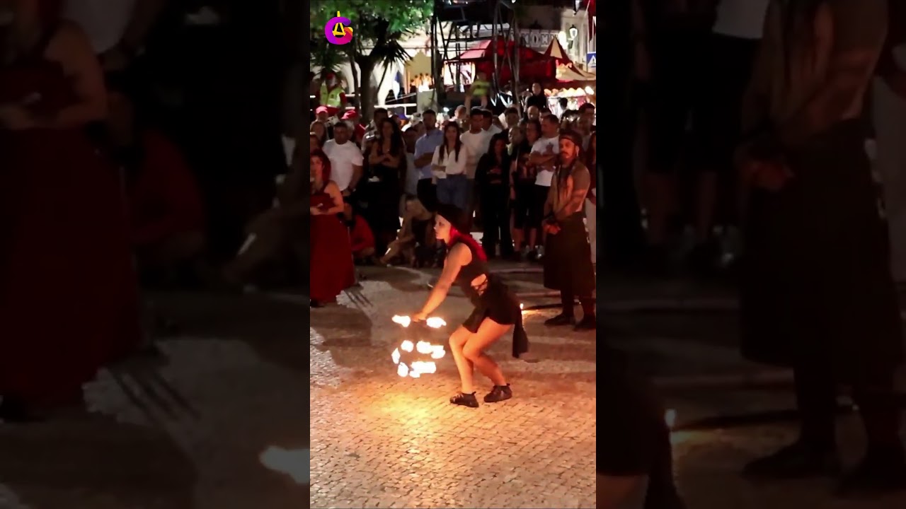 Dan&ccedil;a com Leques de Fogo Saltimbancos Maltitsch /Danza con Abanicos de Fuego [GUADINFORMA]
