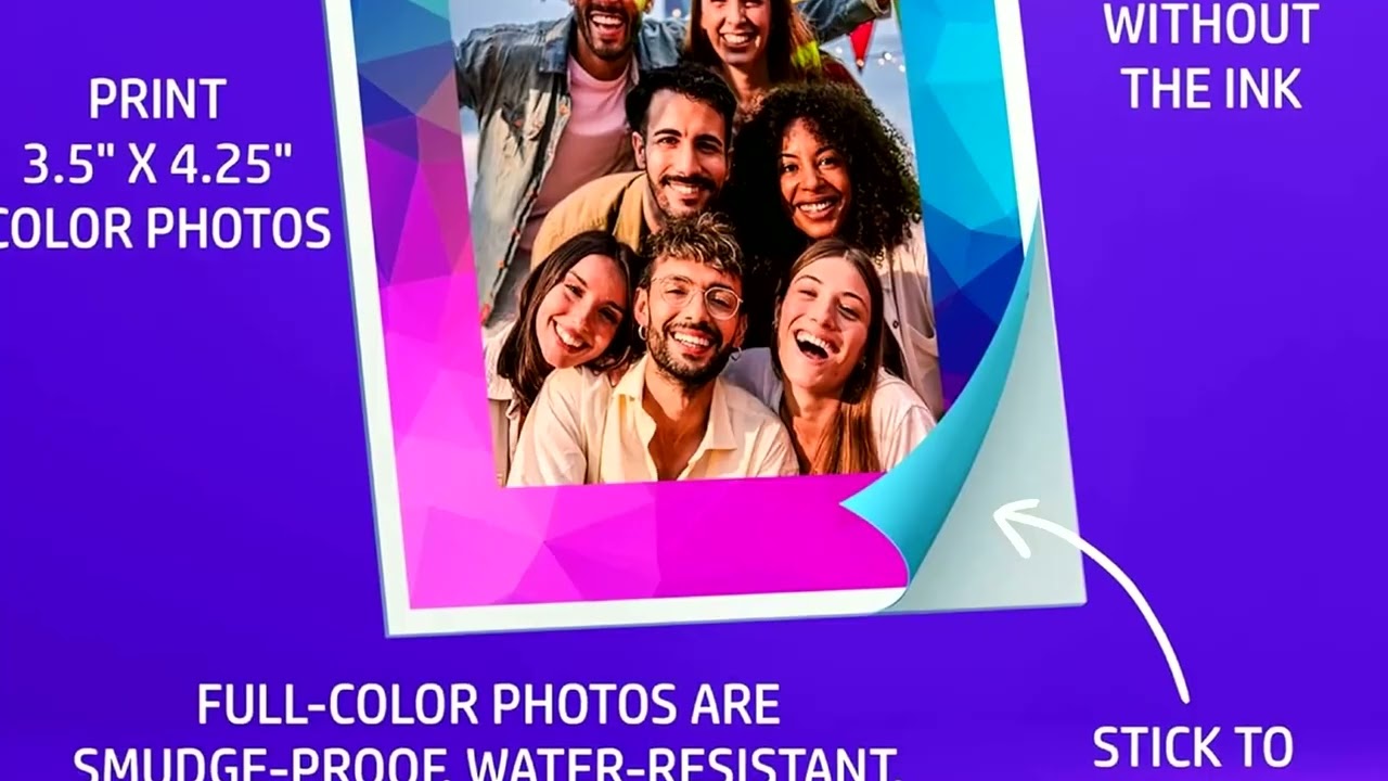 HP Sprocket Instant Photo Printer: 10.1” Touchscreen, LED Ring Light & Instant 3x4 ZINK Prints!