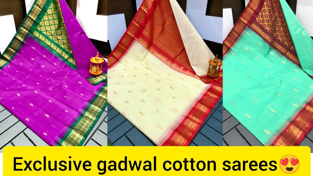Exclusive Gadwal cotton sarees 😍|| WhatsApp📱: 9346105747 || finest quality
