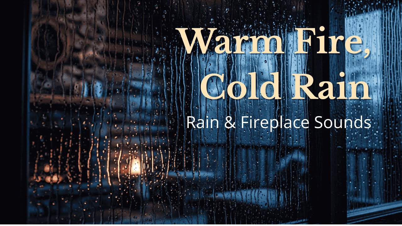 Soothing Rainfall & Crackling Fire in Cabin | Warm Fireplace & Rain for Sleeping