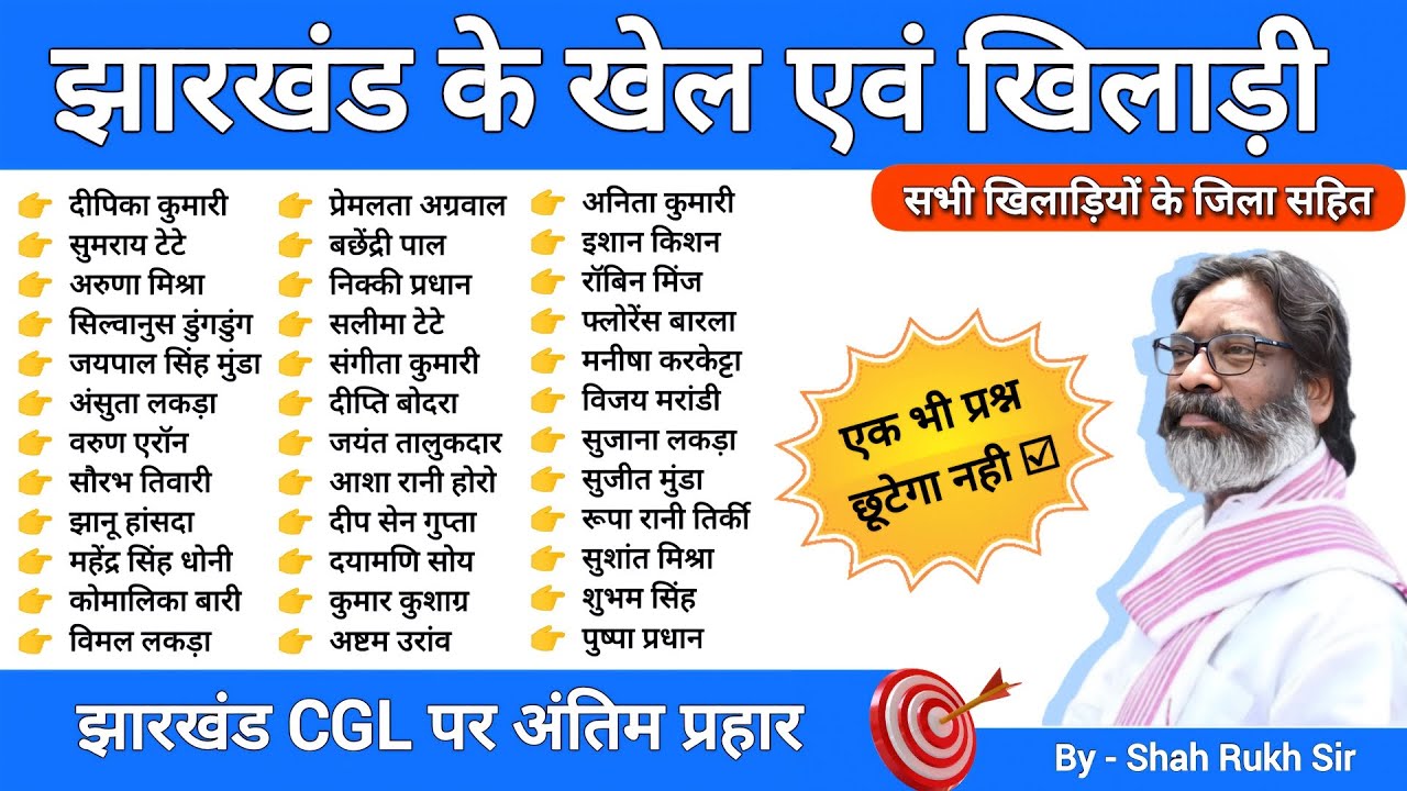 झारखंड के खेल खिलाड़ी | Jharkhand Current Affairs 2024 | Sports and Players of Jharkhand