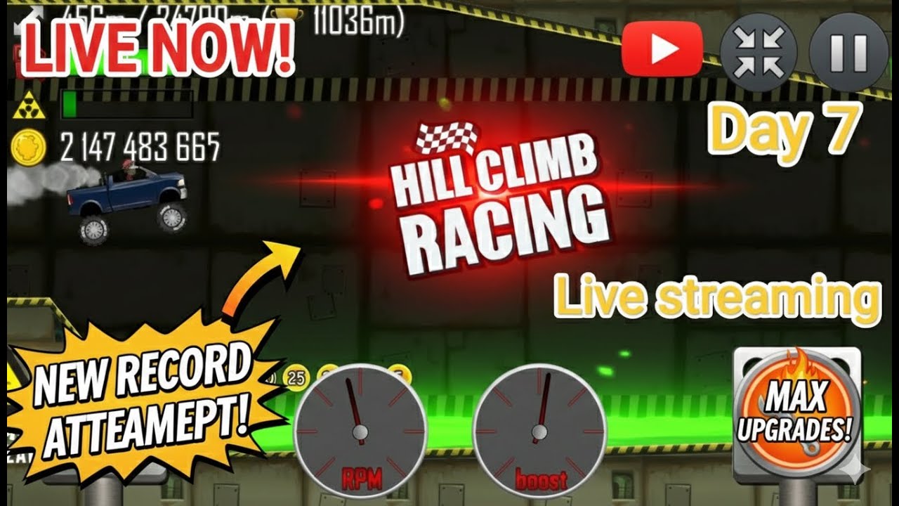 Hill Climb Racing: Non-Stop Adventure! 🔥 (Day 7 Live) #shortsfeed #shortsviral #shorts