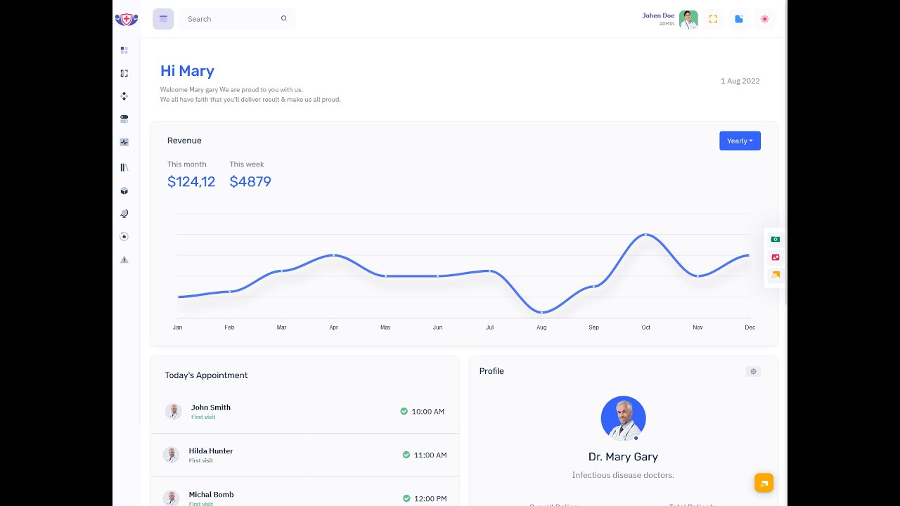 Medical Dashboard Admin Template with Admin Panel &ndash; Doclinic