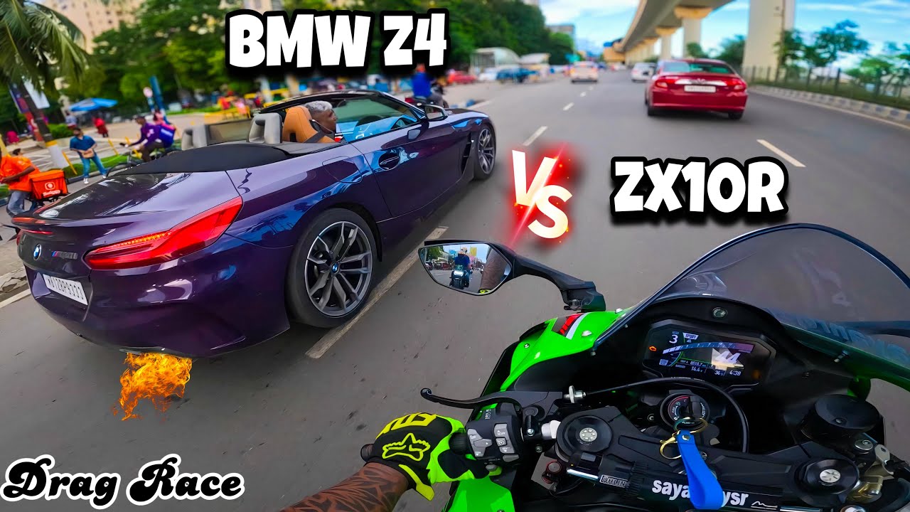 Kawasaki Zx10r VS BmwZ4 Drag Race😱Zx10r Public Reactions😍