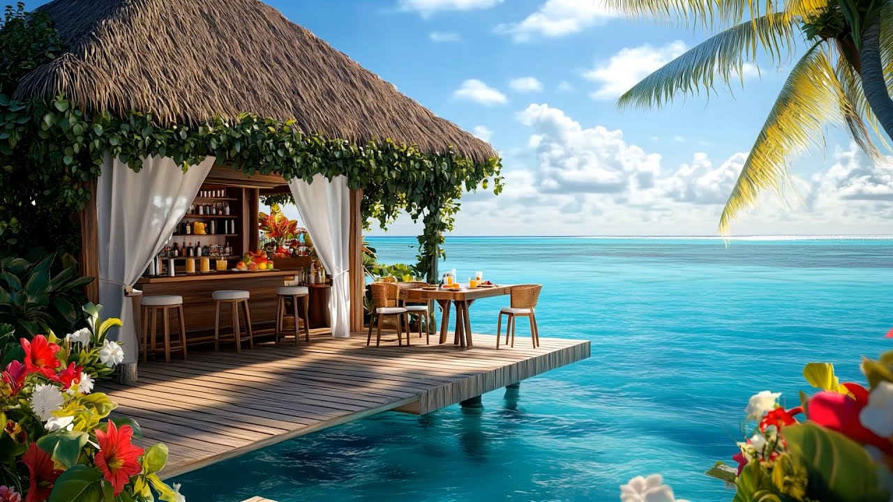 February Retreat by the Tropical Island | Feel Good Bossa Nova & Ocean Waves