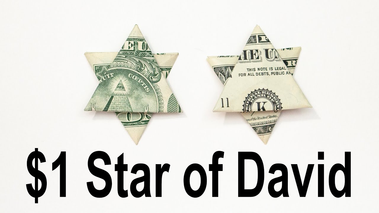 $1 Origami Star of David - How to Fold a Dollar into a Star of David